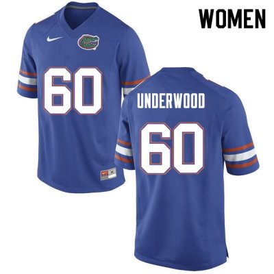 Women's Florida Gators #60 Houston Underwood NCAA Nike Blue Authentic Stitched College Football Jersey BST5062LB